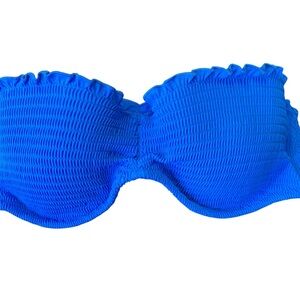 Victoria’s Secret Pink Label Strapless Smocked Bikini Top - Bright Blue 34C